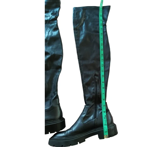 Zara Black Over the Knee Boots - Picture 2 of 7